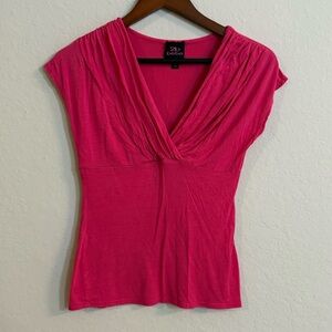 Vintage 2B Bebe Pink V-Neck Draped Top